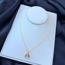 Colar Dupla Face Nossa Senhora Aparecida com Zircônia Azul e Transparente Elegante e Versátil