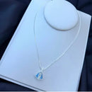 Colar Dupla Face Nossa Senhora Aparecida com Zircônia Azul e Transparente Elegante e Versátil